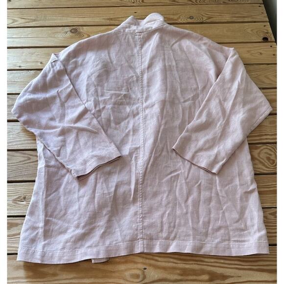 Eileen Fisher Open Front Linen Jacket Size XL Women’s Pink - Picture 2 of 7